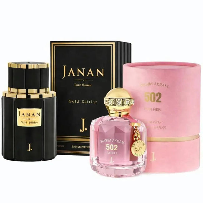 Janan Gold & Wasim Akram 502 Perfume Set for Her & Him