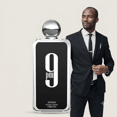 9 PM by Afnan Men Perfume 100ml Oriental Black Bottle