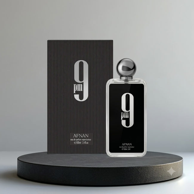 9 PM by Afnan Men Perfume 100ml Oriental Black Bottle