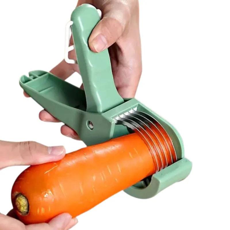 5 Blade Vegetable & Fruit Cutter and Slicer | Multipurpose Vegetable Chopper & Fruit Slicer | Kitchen Cutter with 5 Stainless Steel Blades | Multiple Colors